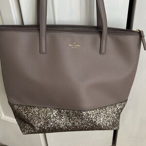 Kate Spade large silver and glitter Women's Tote Bag